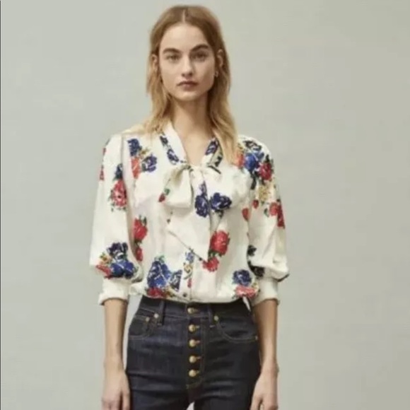 Tory Burch Silk Bow blouse size 4, NWT